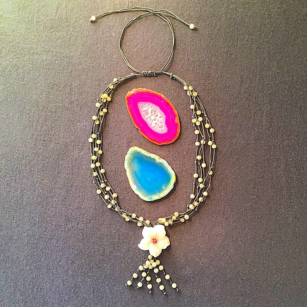 Genuine Jade and Bead Adjustable Necklace